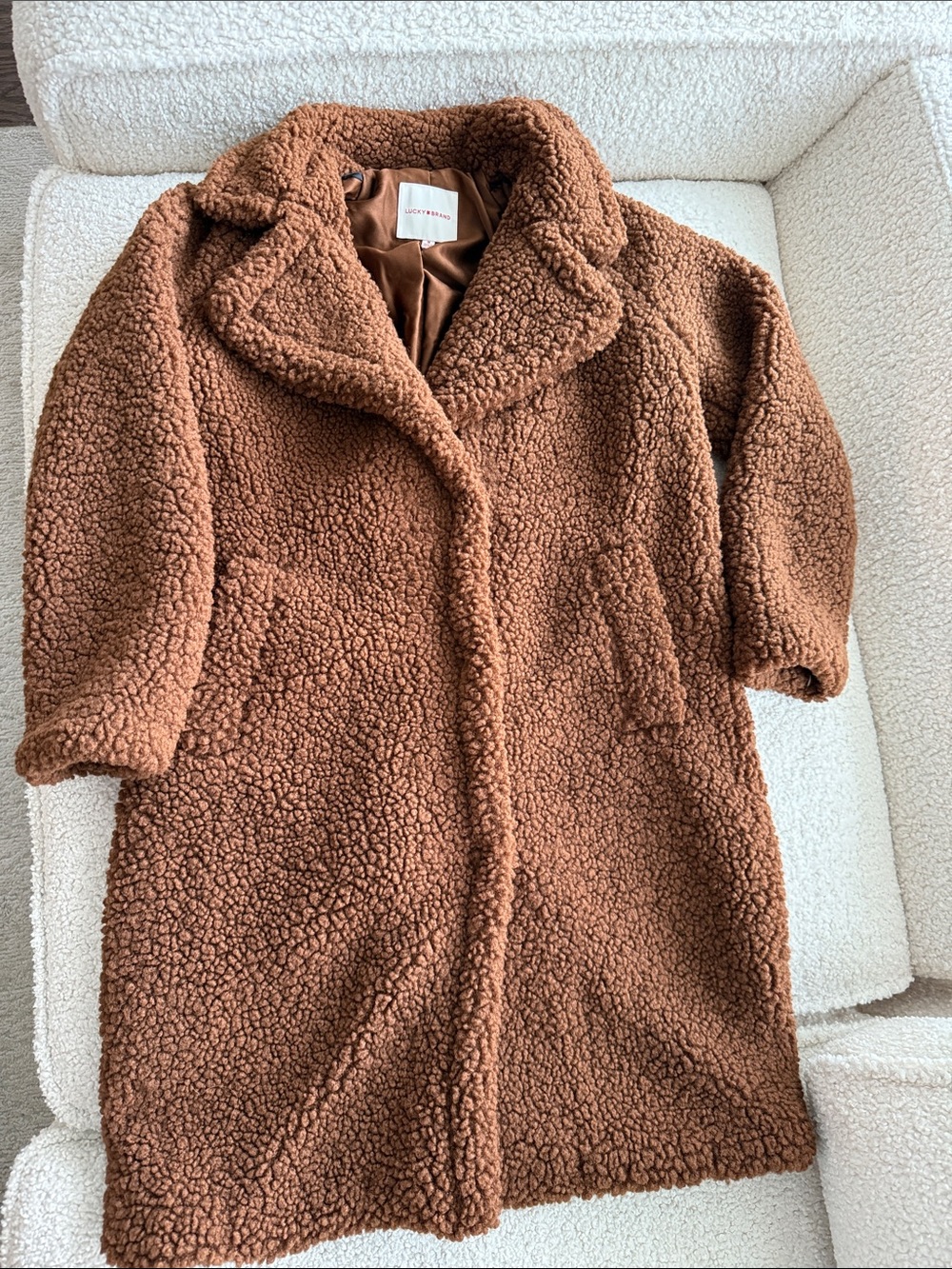 Lucky Brand Chestnut Brown Teddy Coat